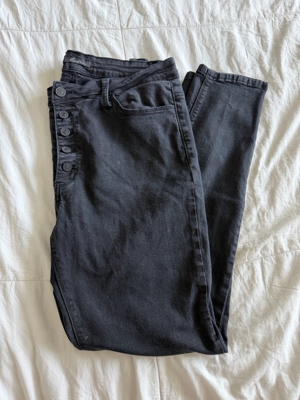 KanCan Black High-Rise Button-Fly Jeans
